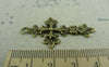 Accessories - 10 Pcs Of Antique Bronze Flower Cross Pendants Charms 25x47mm A5840