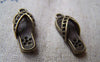 Accessories - 10 Pcs Of Antique Bronze Flower Flip Flop Charms 10x23mm A2876