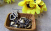 Accessories - 10 Pcs Of Antique Bronze Flower Heart Charms 10x14mm A1505