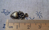 Accessories - 10 Pcs Of Antique Bronze Flower Heart Charms 10x14mm A1505