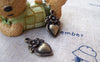 Accessories - 10 Pcs Of Antique Bronze Flower Heart Charms 10x14mm A1505