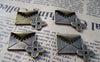 Accessories - 10 Pcs Of Antique Bronze Flower Mail Envelope Connectors Pendants 20x25mm A221