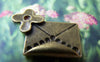Accessories - 10 Pcs Of Antique Bronze Flower Mail Envelope Connectors Pendants 20x25mm A221