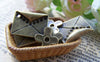 Accessories - 10 Pcs Of Antique Bronze Flower Mail Envelope Connectors Pendants 20x25mm A221