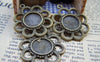 Accessories - 10 Pcs Of Antique Bronze Flower Round Base Settings Match 12mm Cabochon A2435