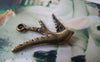Accessories - 10 Pcs Of Antique Bronze Flying Bird Charms Pendants Loop On Tail 17x20mm A5379