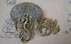 Accessories - 10 Pcs Of Antique Bronze Flying Dragon Charms Pendants 27x34mm A5143
