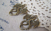 Accessories - 10 Pcs Of Antique Bronze Flying Dragon Charms Pendants 27x34mm A5143