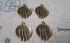 Accessories - 10 Pcs Of Antique Bronze Fork Knife Spoon And Dish Charms 15x17mm A1461