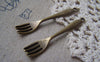 Accessories - 10 Pcs Of Antique Bronze Forks Pendants Charms 8x54mm A3725
