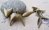 Accessories - 10 Pcs Of Antique Bronze Fox Charms Pendants 26x45mm A2897