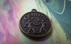 Accessories - 10 Pcs Of Antique Bronze Gemini Twins Constellation Round Charms Pendant 18mm A1932