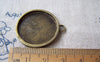Accessories - 10 Pcs Of Antique Bronze Gemini Twins Round Base Setting Charms Match 25mm Cameo A3415