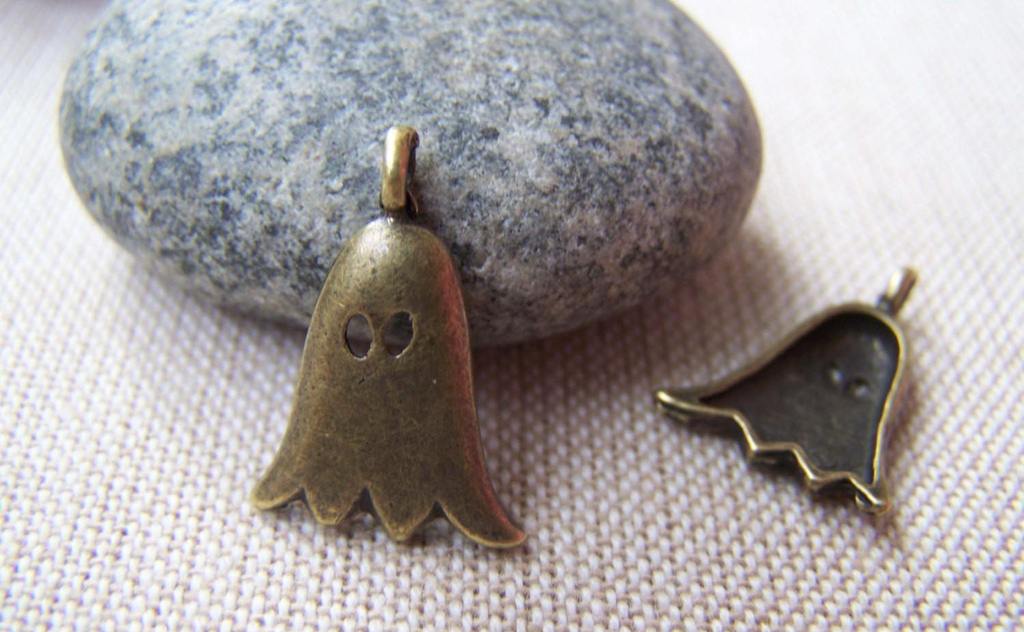 Accessories - 10 Pcs Of Antique Bronze Ghost Charms 9x15mm A708