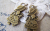 Accessories - 10 Pcs Of Antique Bronze Girl Red Cap Charms 15x30mm Double Sided A4309