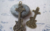 Accessories - 10 Pcs Of Antique Bronze Guitar Charms Pendant Double Sided 22x63mm A5576