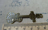 Accessories - 10 Pcs Of Antique Bronze Guitar Charms Pendant Double Sided 22x63mm A5576