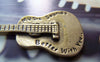 Accessories - 10 Pcs Of Antique Bronze Guitar Pendants Charms 23x62mm A1692
