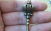 Accessories - 10 Pcs Of Antique Bronze Half Crown Key Charms Pendants 18x57mm A172