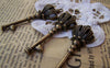 Accessories - 10 Pcs Of Antique Bronze Half Crown Key Charms Pendants 18x57mm A172