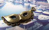 Accessories - 10 Pcs Of Antique Bronze Halloween Lady Mask Charms 12x31mm A1468