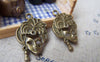 Accessories - 10 Pcs Of Antique Bronze Halloween Lady Mask Charms 19x29mm A732