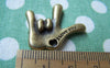 Accessories - 10 Pcs Of Antique Bronze Hand Charms Pendants 28x29mm A2781