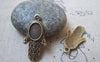 Accessories - 10 Pcs Of Antique Bronze Hand Shaped Oval Cameo Base Charms 15.5x30mm A4818