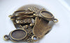 Accessories - 10 Pcs Of Antique Bronze Hand Shaped Oval Cameo Base Charms 15.5x30mm A4818