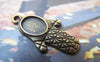Accessories - 10 Pcs Of Antique Bronze Hand Shaped Oval Cameo Base Charms 15.5x30mm A4818