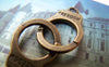 Accessories - 10 Pcs Of Antique Bronze Handcuff Charms Double Sided 27x36mm A558