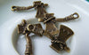 Accessories - 10 Pcs Of Antique Bronze Hatchet Axe Charms 16x28mm A1425