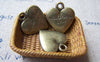 Accessories - 10 Pcs Of Antique Bronze Heart Charms 17x19mm A3057