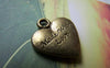 Accessories - 10 Pcs Of Antique Bronze Heart Charms 17x19mm A3057