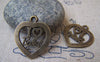 Accessories - 10 Pcs Of Antique Bronze Heart Charms 21x24mm A2295