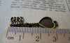 Accessories - 10 Pcs Of Antique Bronze Heart Key Base Pendant Charms Match 10x10 Cabochon A3570