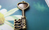 Accessories - 10 Pcs Of Antique Bronze Heart Key Base Pendant Charms Match 10x10 Cabochon A3570