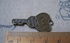 Accessories - 10 Pcs Of Antique Bronze Heart Key Charms 19x35mm A4857