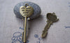 Accessories - 10 Pcs Of Antique Bronze Heart Key Charms Pendants Huge Size 20x57mm A183
