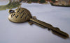 Accessories - 10 Pcs Of Antique Bronze Heart Key Charms Pendants Huge Size 20x57mm A183