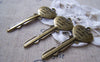 Accessories - 10 Pcs Of Antique Bronze Heart Key Charms Pendants Huge Size 20x57mm A183