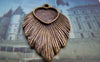 Accessories - 10 Pcs Of Antique Bronze Heart Shaped Feather Base Settings Match 10x10mm Cameo A3186