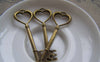 Accessories - 10 Pcs Of Antique Bronze Heart Skeleton Key Charms Pendants Huge Size 18x50mm A4586