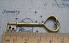 Accessories - 10 Pcs Of Antique Bronze Heart Skeleton Key Charms Pendants Huge Size 18x50mm A4586