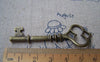 Accessories - 10 Pcs Of Antique Bronze Heart Skeleton Key Charms Pendants Huge Size 21x60mm A173