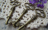 Accessories - 10 Pcs Of Antique Bronze Heart Skeleton Key Charms Pendants Huge Size 21x60mm A173