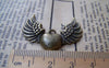 Accessories - 10 Pcs Of Antique Bronze Heart Wing Angel Charms 27x36mm A653