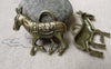 Accessories - 10 Pcs Of Antique Bronze Horse Charms 28x33mm A6753