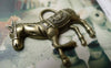Accessories - 10 Pcs Of Antique Bronze Horse Charms 28x33mm A6753