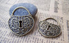 Keys & Locks - 10 pcs Antique Bronze Bear Face Lock Pendants Charms 35x41mm A3333